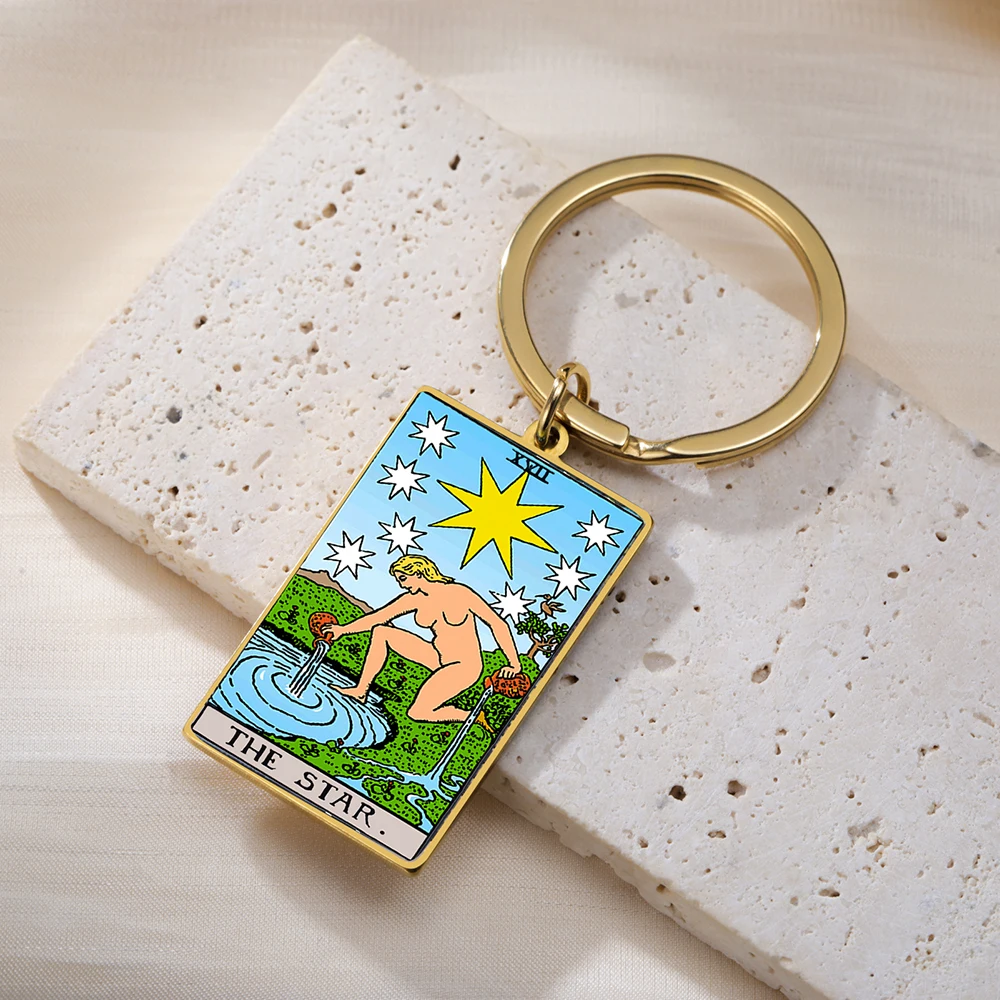 Dawapara بطاقات التارو المفاتيح متعددة نمط ملون التارو الرائد أركانا علم التنجيم العرافة تميمة سحرية مجوهرات من صلب لا يصدأ
