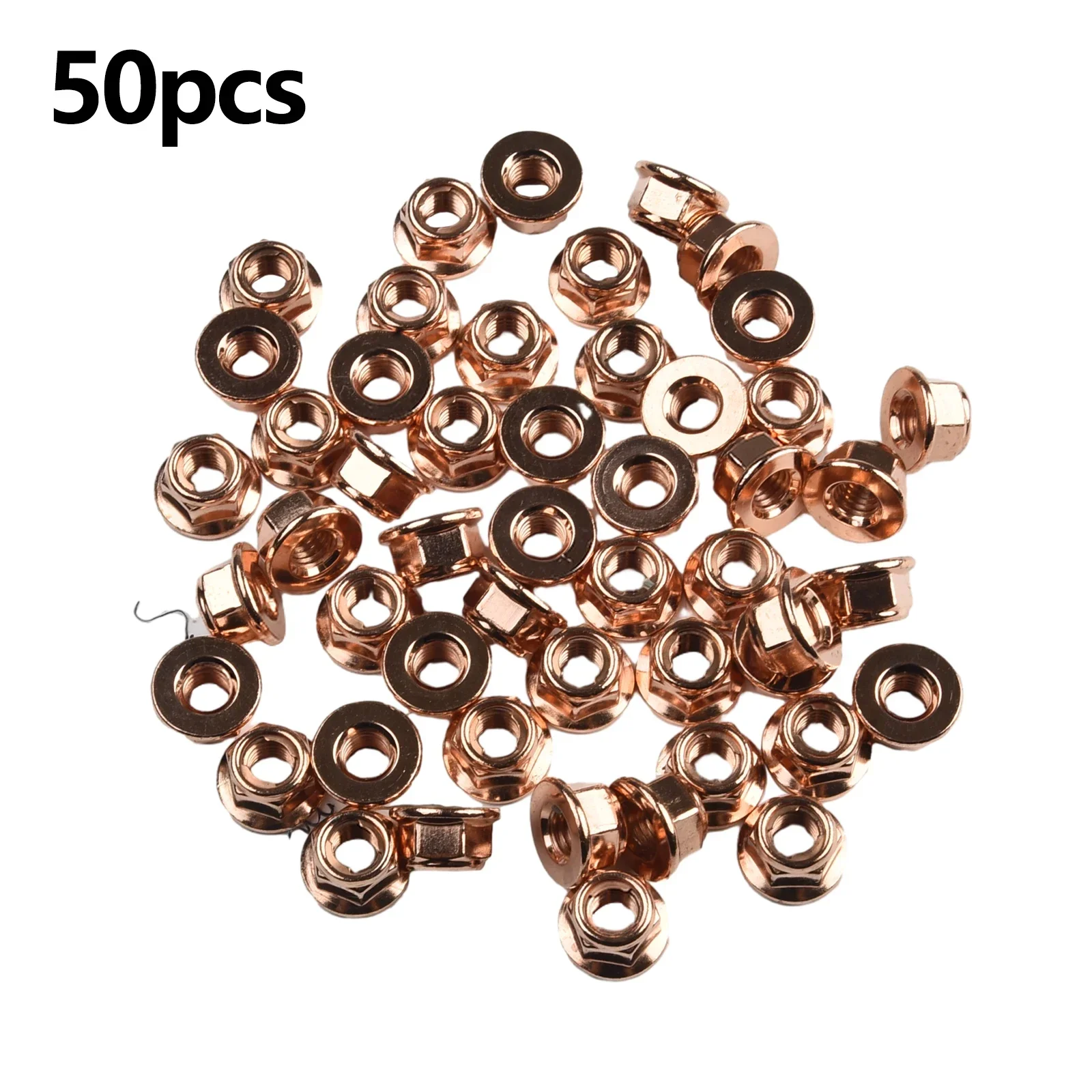 50 Pcs Exhaust Nut Elbow Nuts M8 SW 13 Turbocharger Manifold Copper Nut Automobile Exhaust Pipe Hexagon Nut Car Fasteners