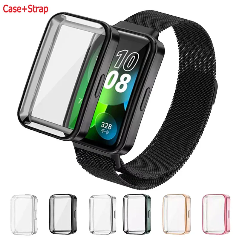Milanese Strap + Fall Edelstahl Magnetische Schleife Für Huawei Band 10 9 Armband Für Huawei Band 8 Ersatz Armband correa