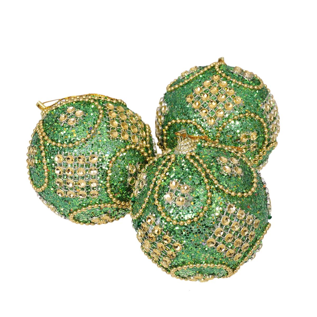 

3 Pcs Christmas Decorations Baubles Ball Pendant Tree Ornament Ornaments Large Mini Green Balls Xmas