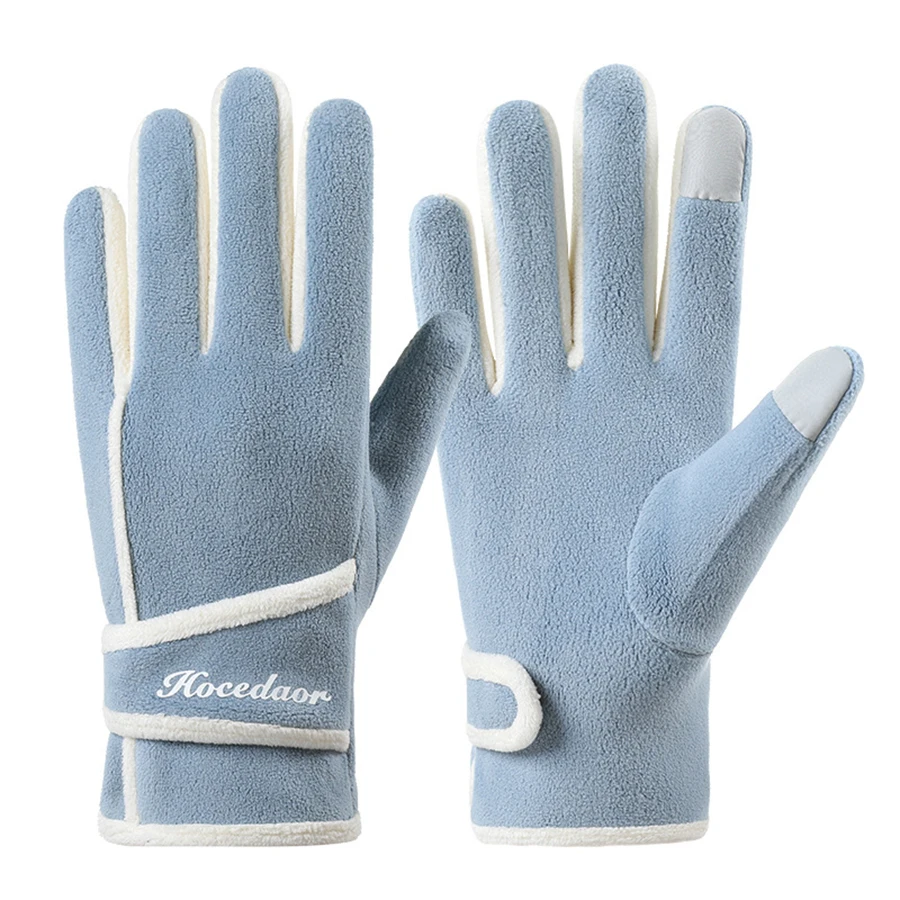 Winddichte Reithandschuhe für Damen im Herbst und Winter, warme Handschuhe mit Touchscreen und Samtsolierung für Outdoor-Wandern,