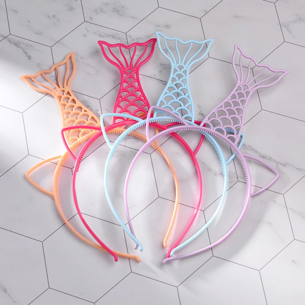 

12 шт., обручи для волос русалки, пластиковые повязки на голову премиум-класса, легкие вечерние аксессуары для волос, косплей на день рождения, пляжные путешествия