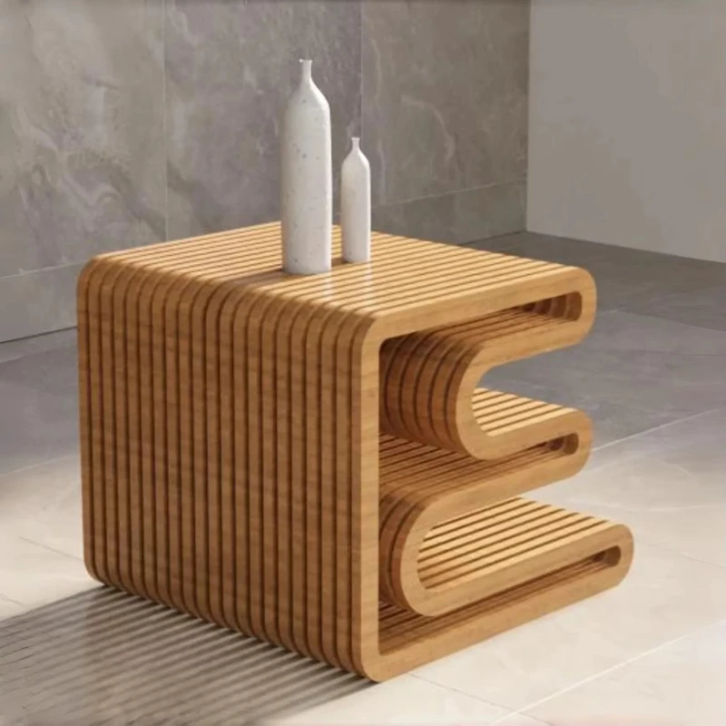 

Wooden coffee table, unique curved design home decoration creative function center table