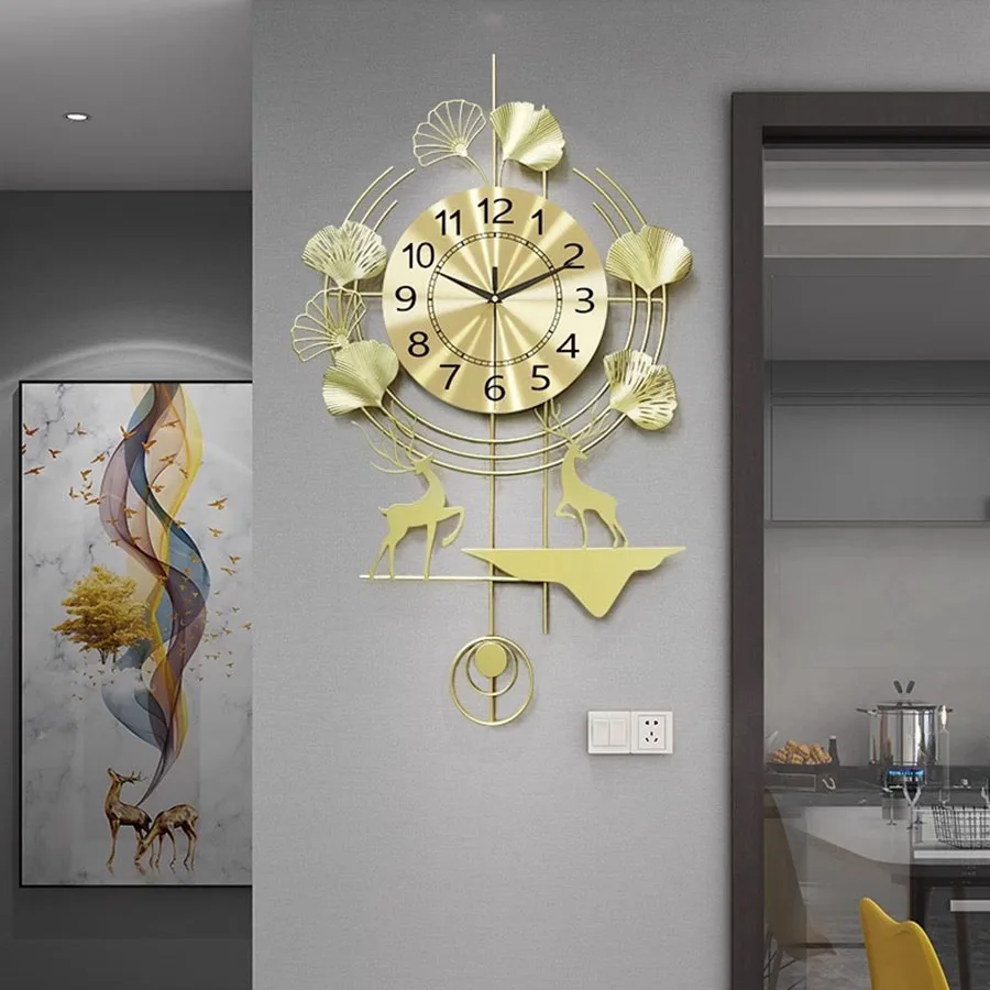 

Living Room Wall Clock Decoration Gift Gold Elegant Wall Clock Hand Number Modern Design Fashion Movement Wandklok Wall Decor