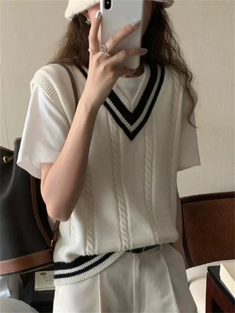 

Winter Women Vest Sweater Women 2022 Fall Sleeveless Knitted Dress Maxi Vintage Oversize Y2k Sweater Vest Women Long Tank Top