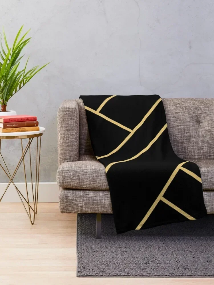 Black Gold Stone Geometric Throw Blanket Extra Large Throw Luxury Brand Sofa Throw Blankets