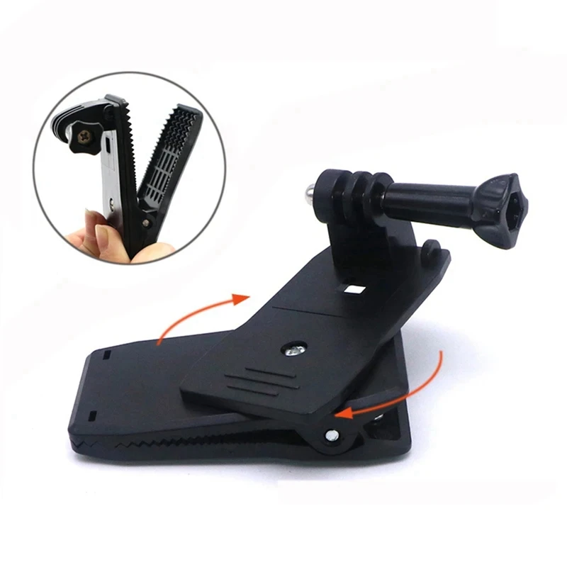 A23F-360 Rotary Action Currency Cam Sports Camera Quick Clip Backpack Strap Mount Clamp Holder
