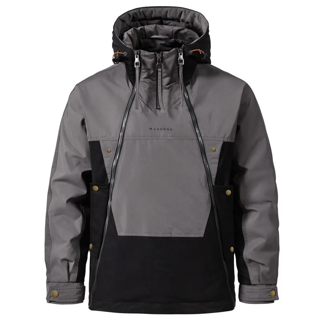 

New Mens Hooded Fleece Jacket American Style Double Zip Functional Casual Trendy Streetwear Coat Outwear