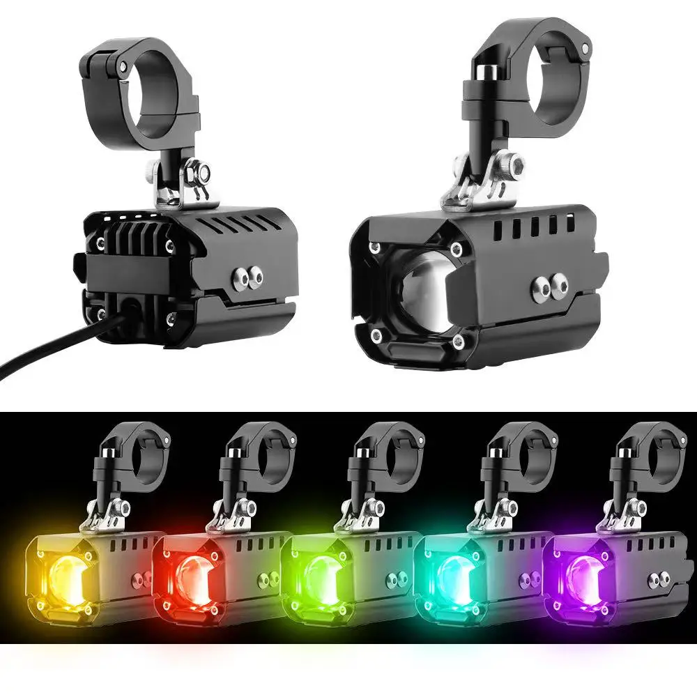 Motorcycle spotlight, car modification, powerful light, lens, street lamp, near and far light, off-road vehicle, LED flashing li