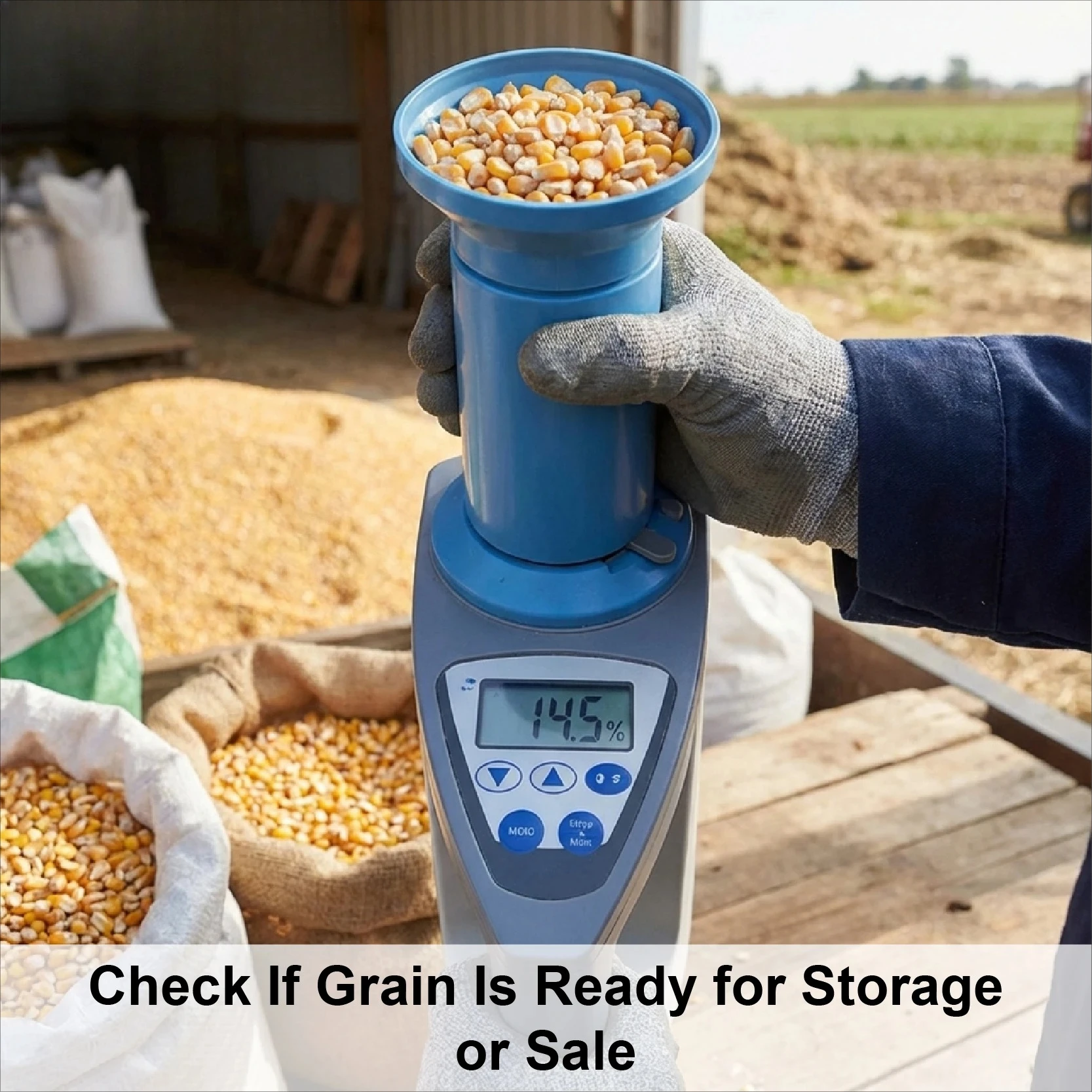 Portable Digital Grain Moisture Meter 3-35 Percent High Accuracy 10 Second Tester for Coffee Beans Corn Wheat Rice and More