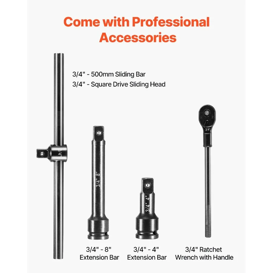 Impact Socket Set Impact Sockets 3 4 Inches 21 Piece 3 4 Inches to 2 Inches SAE