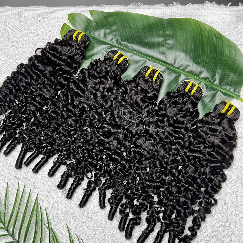 Bouncy Spiral Curly Bundles Burmese Curly Human Hair 1B Natural Color 1 2 3 4 PC Cuticle Aligned Raw Virgin Hair Weft Extensions
