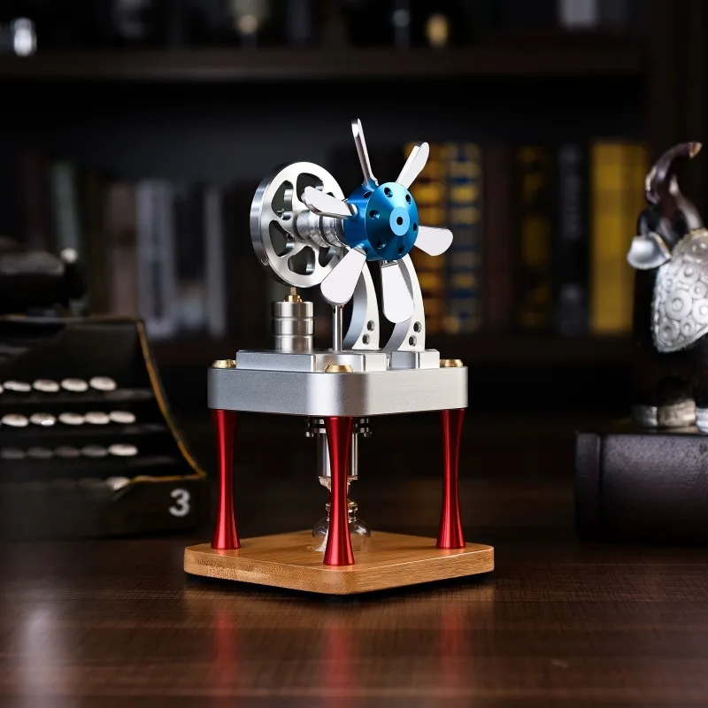Water-Cooled Stirling Engine Model, Full Metal High/Low Temperature Educational Motor Kit