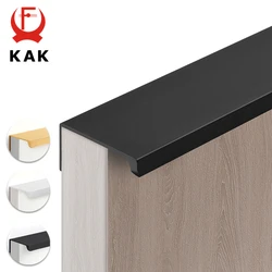 KAK-숨겨진 긴 가구 손잡이, 검정색, 주방 캐비닛 손잡이, 구멍 뚫지 않은 알루미늄 합금, 찬장 문 손잡이, 하드웨어