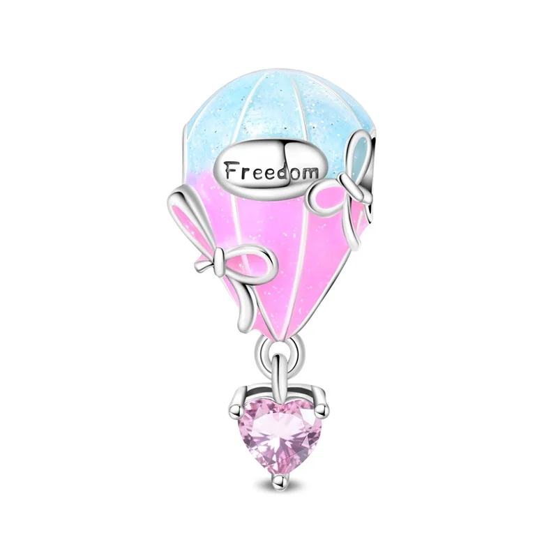 

Hot Sales 925 Sterling Silver Sweet Travel Hot Air Balloon Charms Beads Fit Original Bracelet DIY For Women Cute Jewelry Gifts