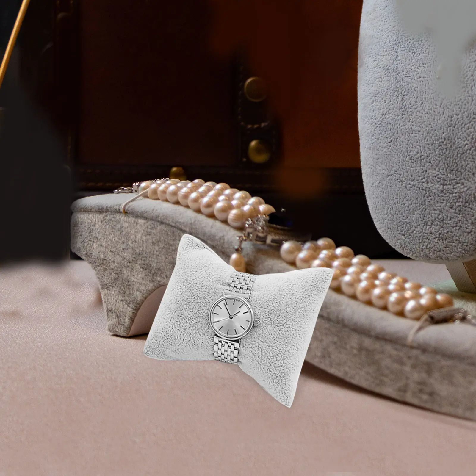 

Набор из 4 мягких квадратных подушек для часов, держателей для браслетов, подставок для хранения и демонстрации ювелирных изделий, декоративная подставка