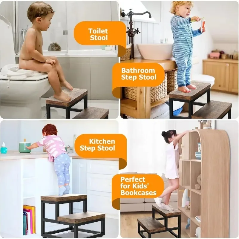 

Wooden Step Stools for Adults Kids, Heavy Duty Stepping Stools Wooden Bed