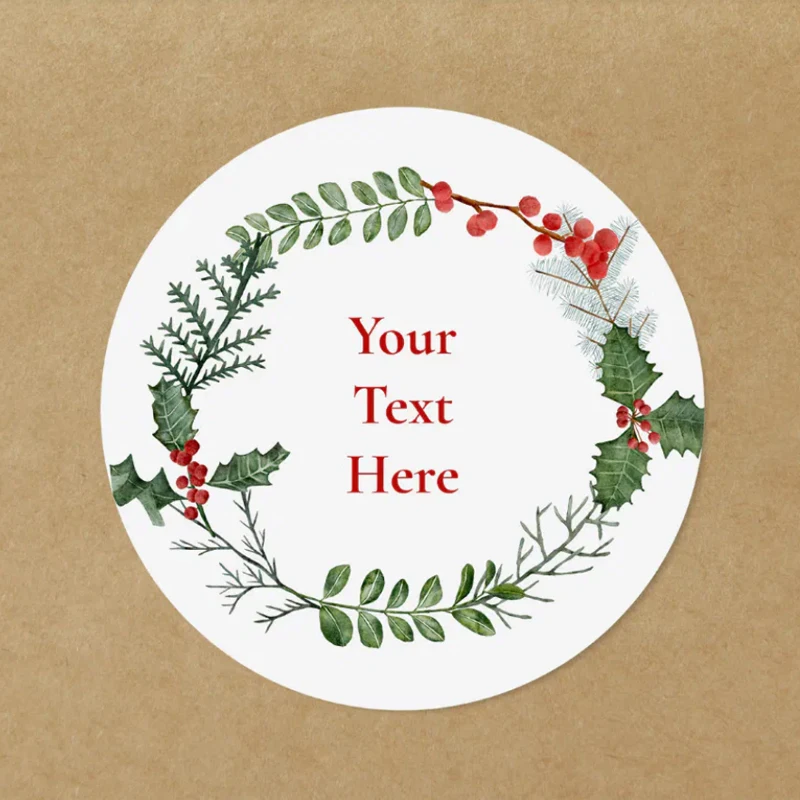 

50pcs Christmas Gift Stickers Personalized Christmas Stickers Custom Any Text Round Stickers