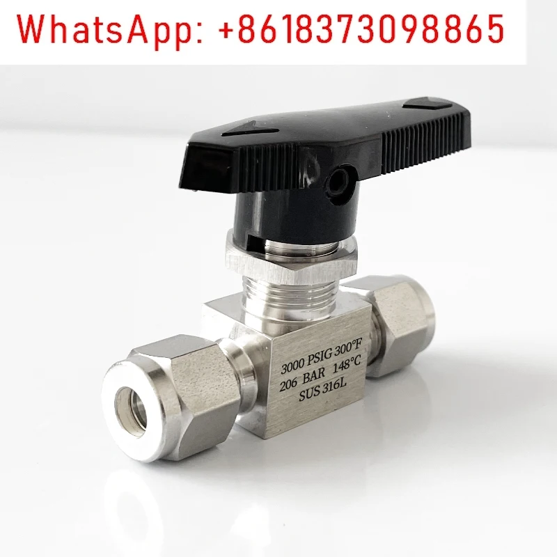 

316L stainless steel double card sleeve two-way ball valve high pressure globe valve