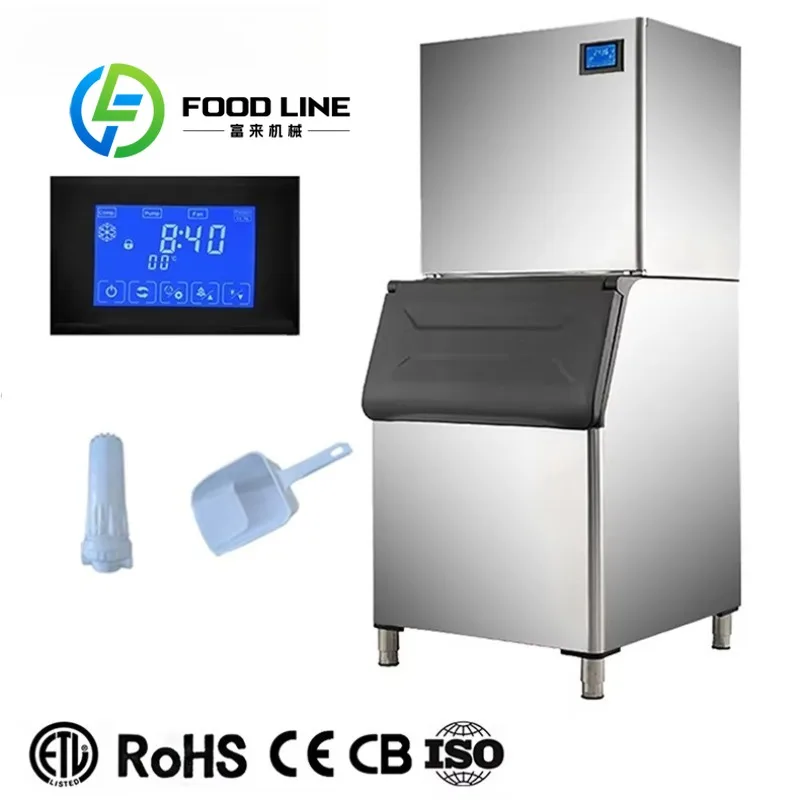 Customized Professional 300kg Crystal Ice Crescent Maker Commercial Stainless Steel Machine