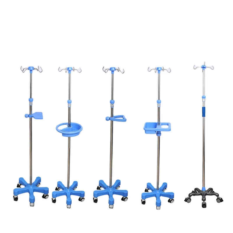 

Modern Portable IV Pole Infusion Stand Hospital Furniture With Adjustable Steel Metal Base For Hospital Use
