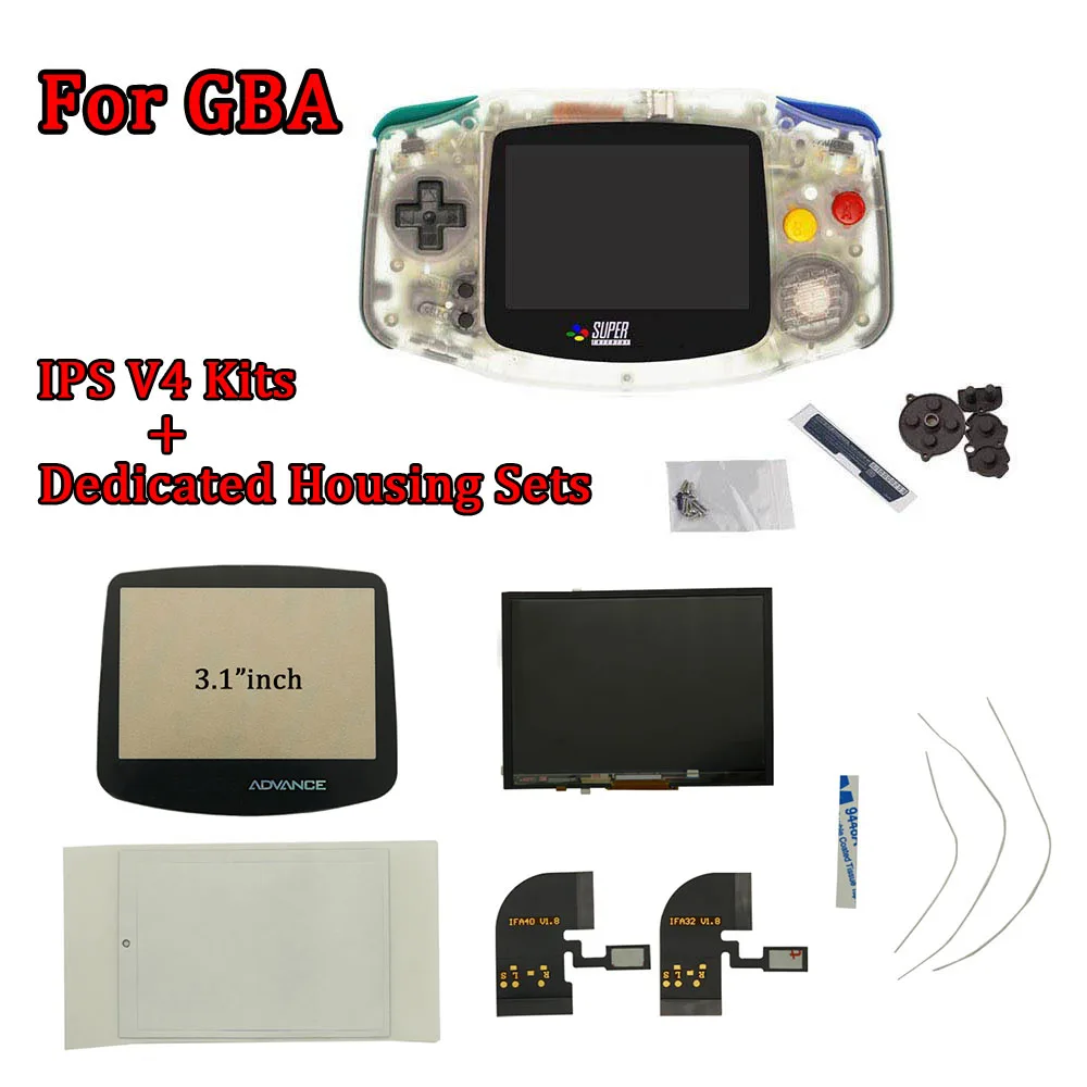 

3.0 Point to Point IPS V4 LCD Screen Kits with New High Quality IPS Housing Shell Replacement Sets for GameBoy GBA Advance