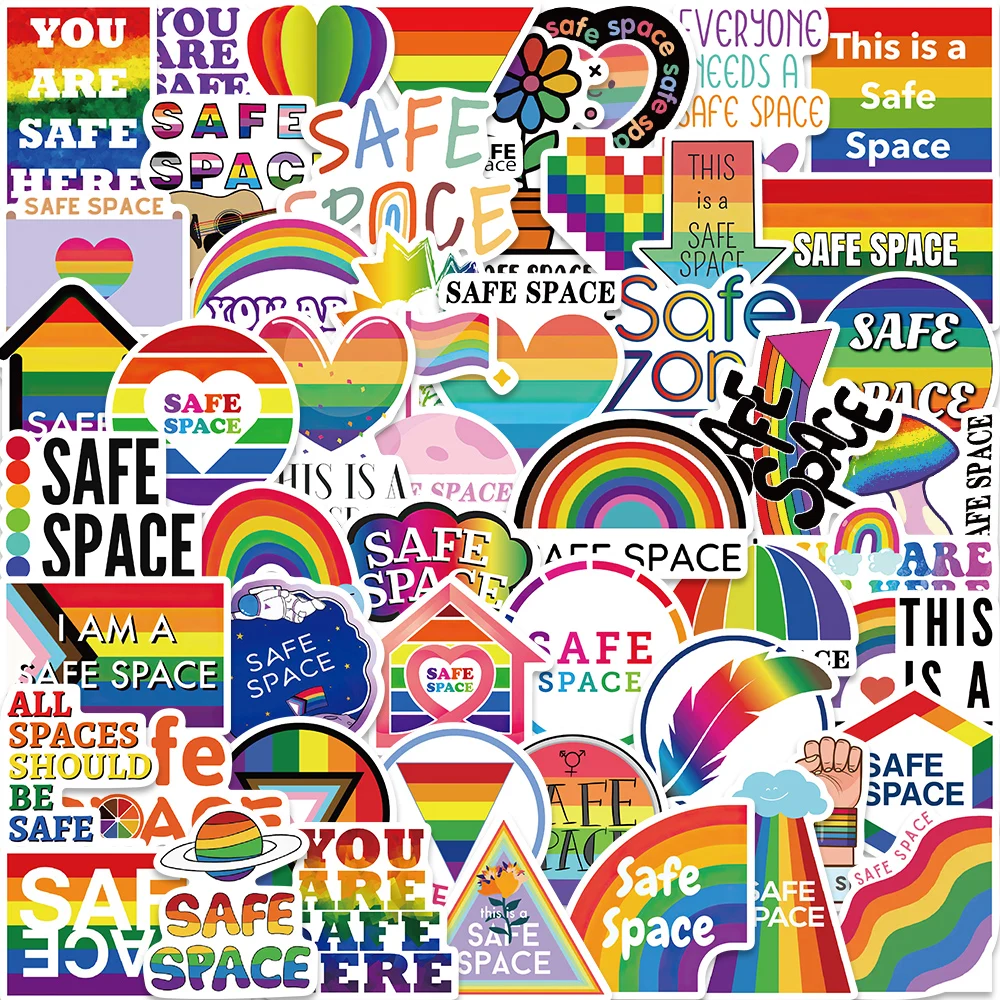 50pcs Cartoon Public Safe Space Stickers graffiti Sticker for DIY Luggage Laptop Motorcycle Sticker