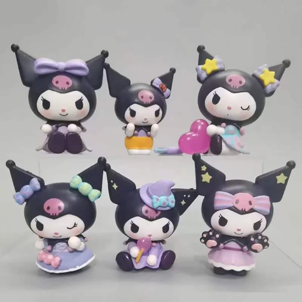 Kuromi Sanrio Anime Figure 7Cm oggetti da collezione Kawaii Toys Candy Party Christmas Halloween Cake Decoration regali per bambini