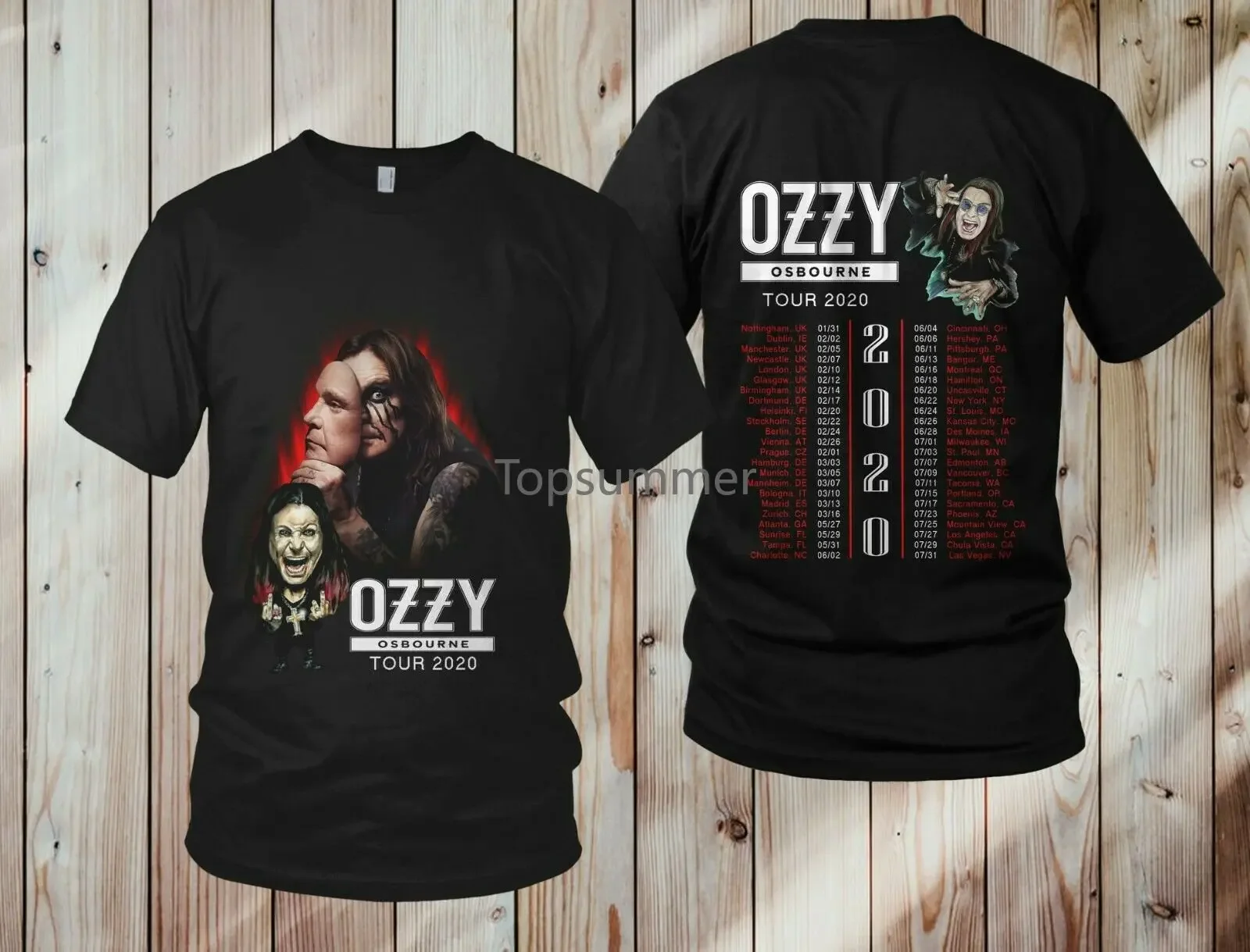 New Ozzy Osbourne Tour January July 2020 Black T Shirt S M L Xl 2Xl 3Xl