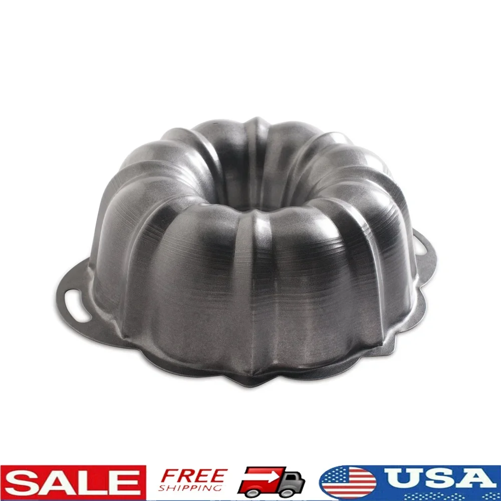 

Aluminum Nonstick Bundt Cake Pan 12 Cup Capacity with Easy Grip Handles Baking Essential