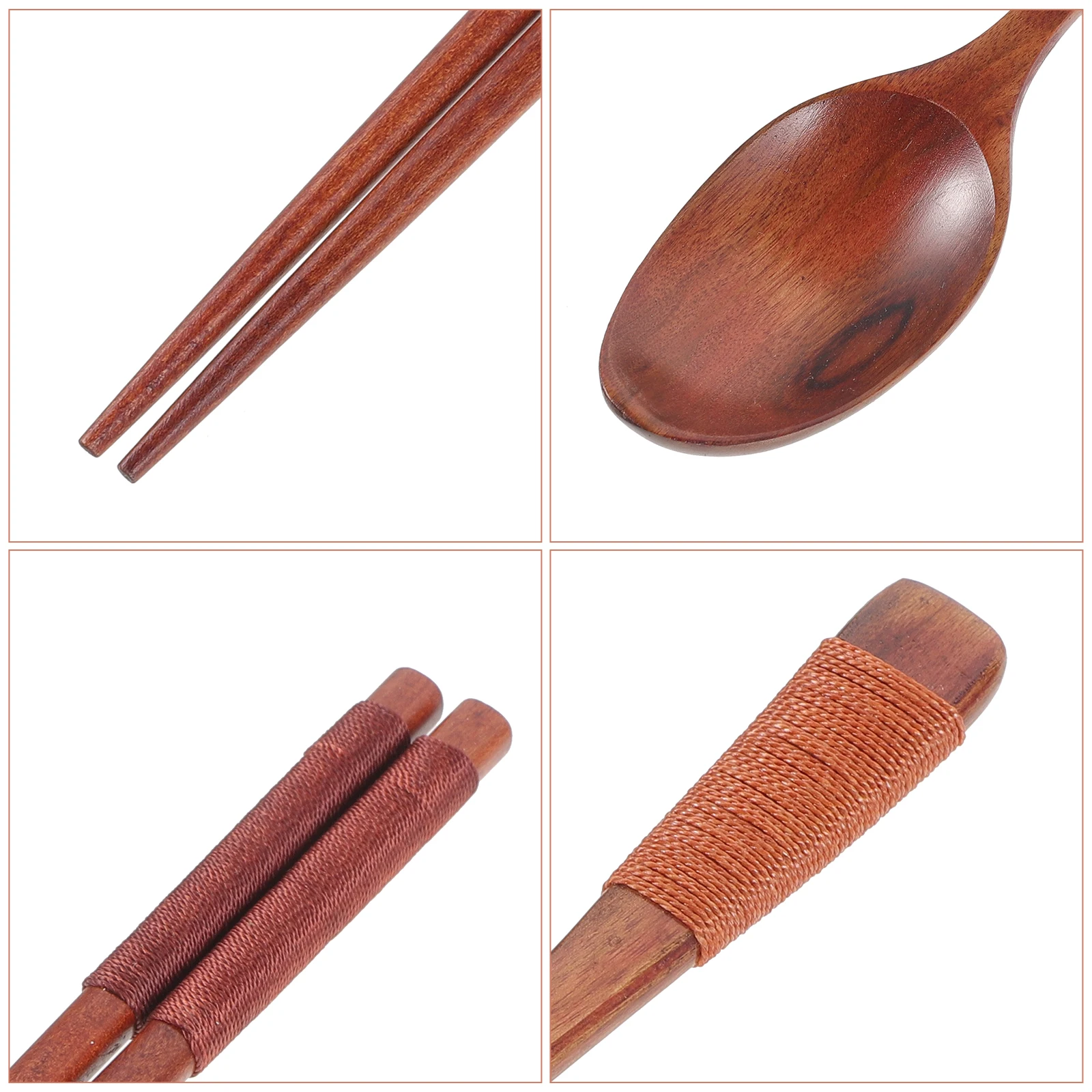 

Portable Cutlery Set Japanese Wood Style 3 Pieces Camping Travel Utensils Fork Spoon Chopsticks Durable Outdoor Tableware Kit