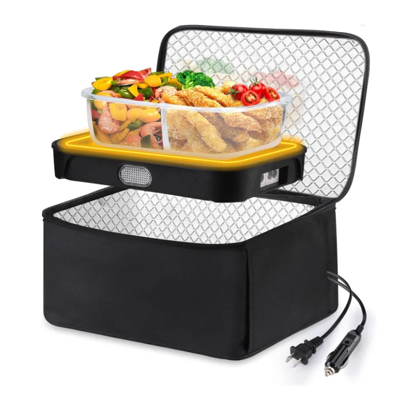 

Electric Heating Plate Portable Aluminum Foil Bag Thick Lunch Bag Home Car Dual-purpose Electric Lunch Box Food Heater 80W