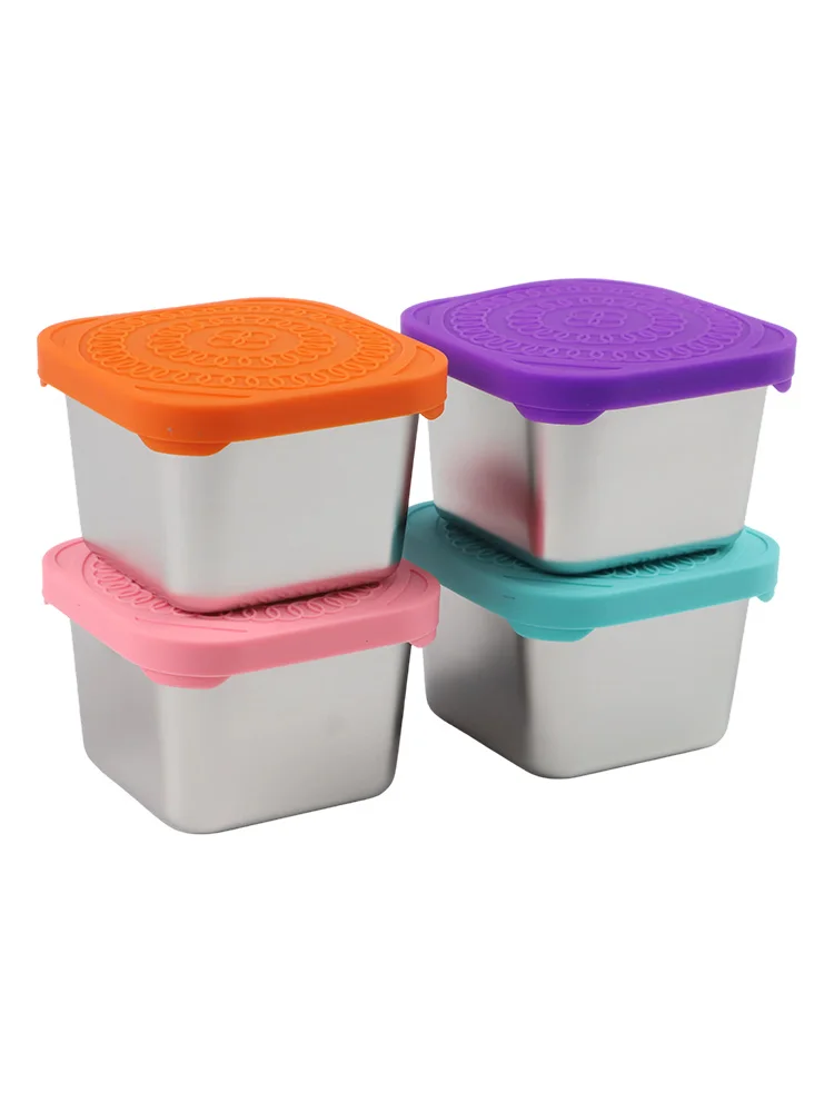 Colorful lids Portable Lunch Set Compact Reusable Food Storage Easy To Clean Handy Packing Solution Perfect For Outings
