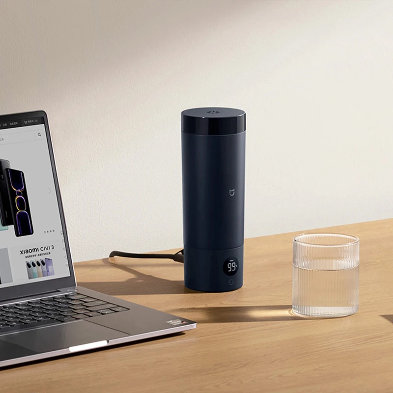 كوب تسخين كهربائي محمول من Xiaomi Mijia 2 كوب ترمس 316 كوب غليان كهربائي من الفولاذ المقاوم للصدأ يستخدم لطلاب عنبر صغير