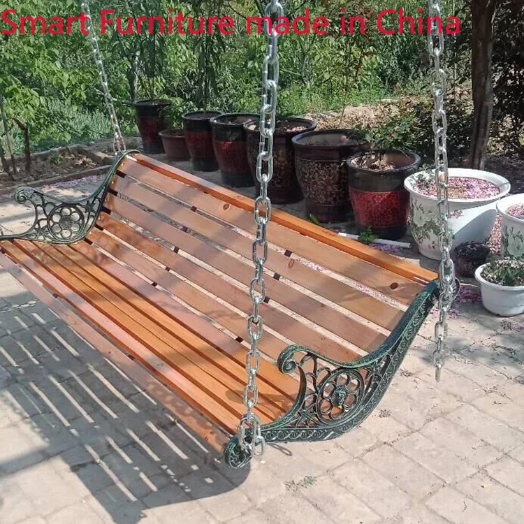 Swing hanging chair outdoor home balcony courtyard leisure adult children double rocking chair leisure solid wood swing.