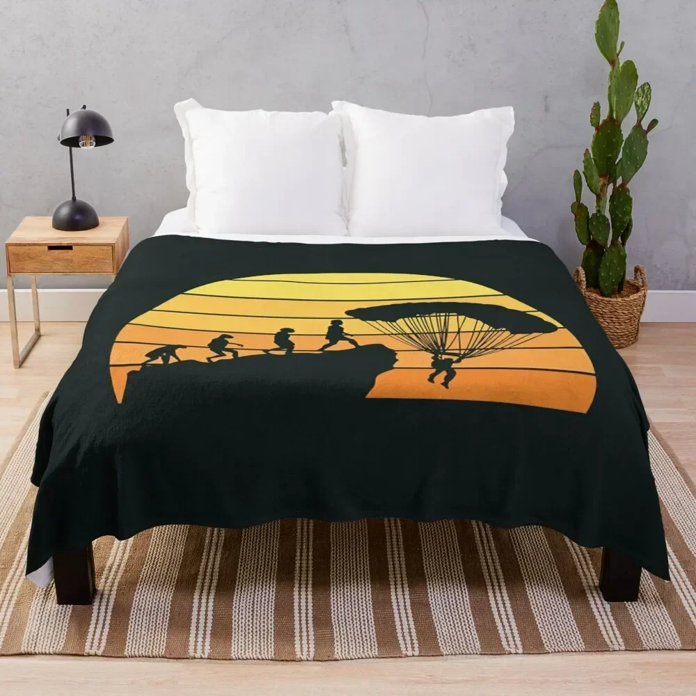 

Parachuting Evolution Sky Diving Sky Dive Free-Falling Throw Blanket Multi Use Warm Blanket for Living Room Bedroom