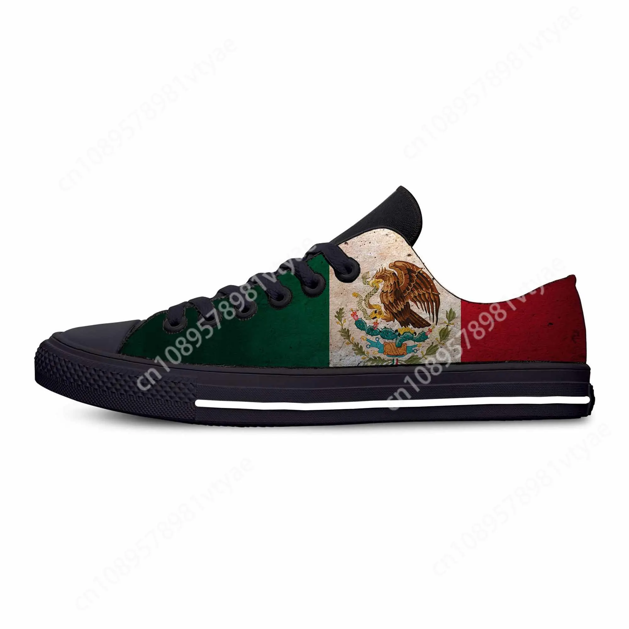 

Mexico Mexican Flag Patriotic Pride Fashion Funny Casual Cloth Shoes Low Top Comfortable Breathable 3D Print Men Women Sneakers