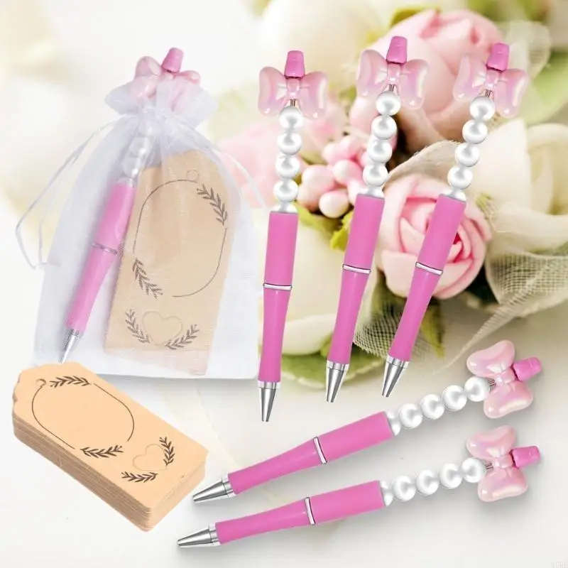 

12Pcs Beaded Gel Pen Set with Drawstring Bag and Hanging Label For Kids Students