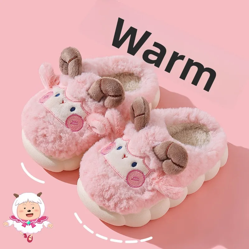 

Детские хлопковые тапочки, новинка 2025, весенние тапочки с кроликом для девочек, домашняя теплая сумка на толстой подошве для мальчиков, сумка на каблуке