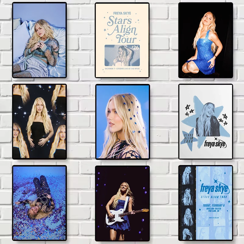 Póster de la gira de la cantante pop Freya S-Skye, póster de la gira Music Stars Align, arte de pared impreso, pintura en lienzo, decoración para el hogar y el dormitorio, regalo