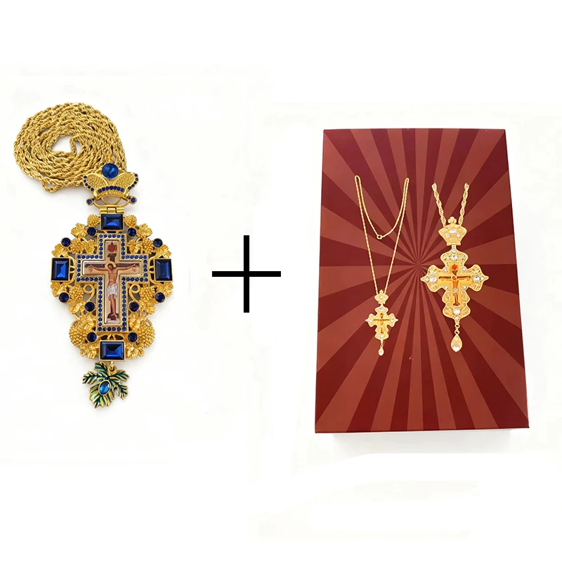 Neues 2026 Griechisches Orthodoxes Byzantinisches Kirchen-Schmuckstück Brustkreuz Halskette Jesus Lange Kette Religiöse Ikone Christliches Geschenk Priester – Detail 8