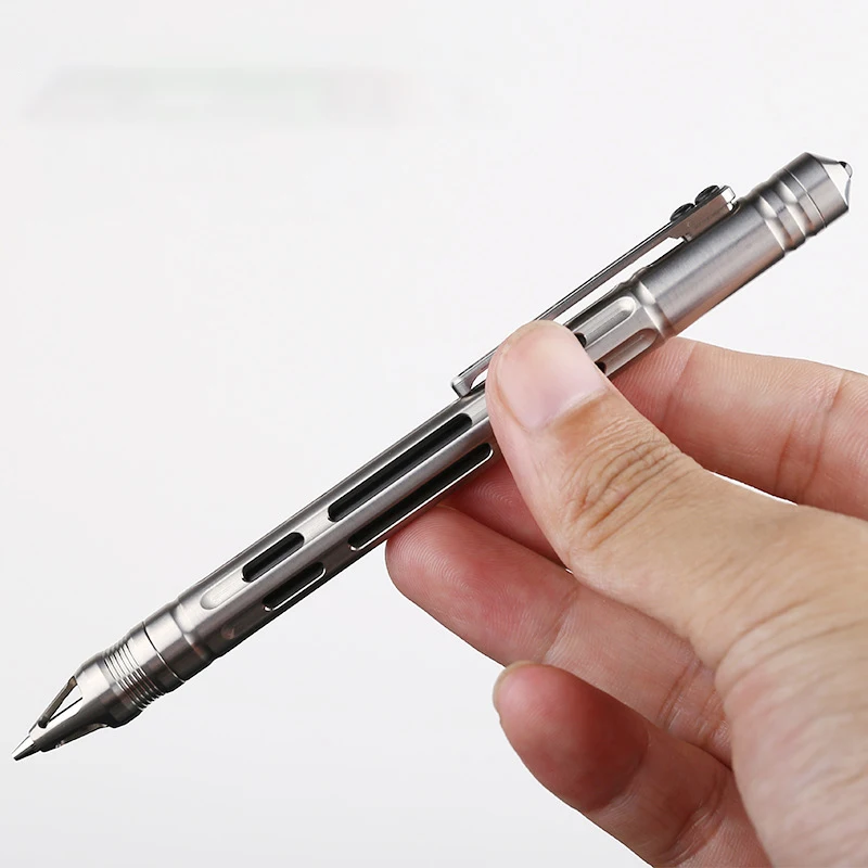 TC4 Titanium Alloy Push-type Student Pencil Automatic Pencil Signature Pen Bolt Pen Self-Defense Tungsten Break Windows Pen Gift