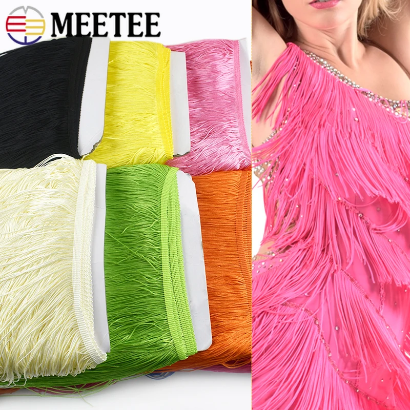 5/10 متر Meetee 20 سنتيمتر شرابة طويلة هامش ل فستان اللاتينية الستار الدانتيل تقليم الشريط شرابات الملابس التشذيب DIY بها بنفسك الخياطة اكسسوارات