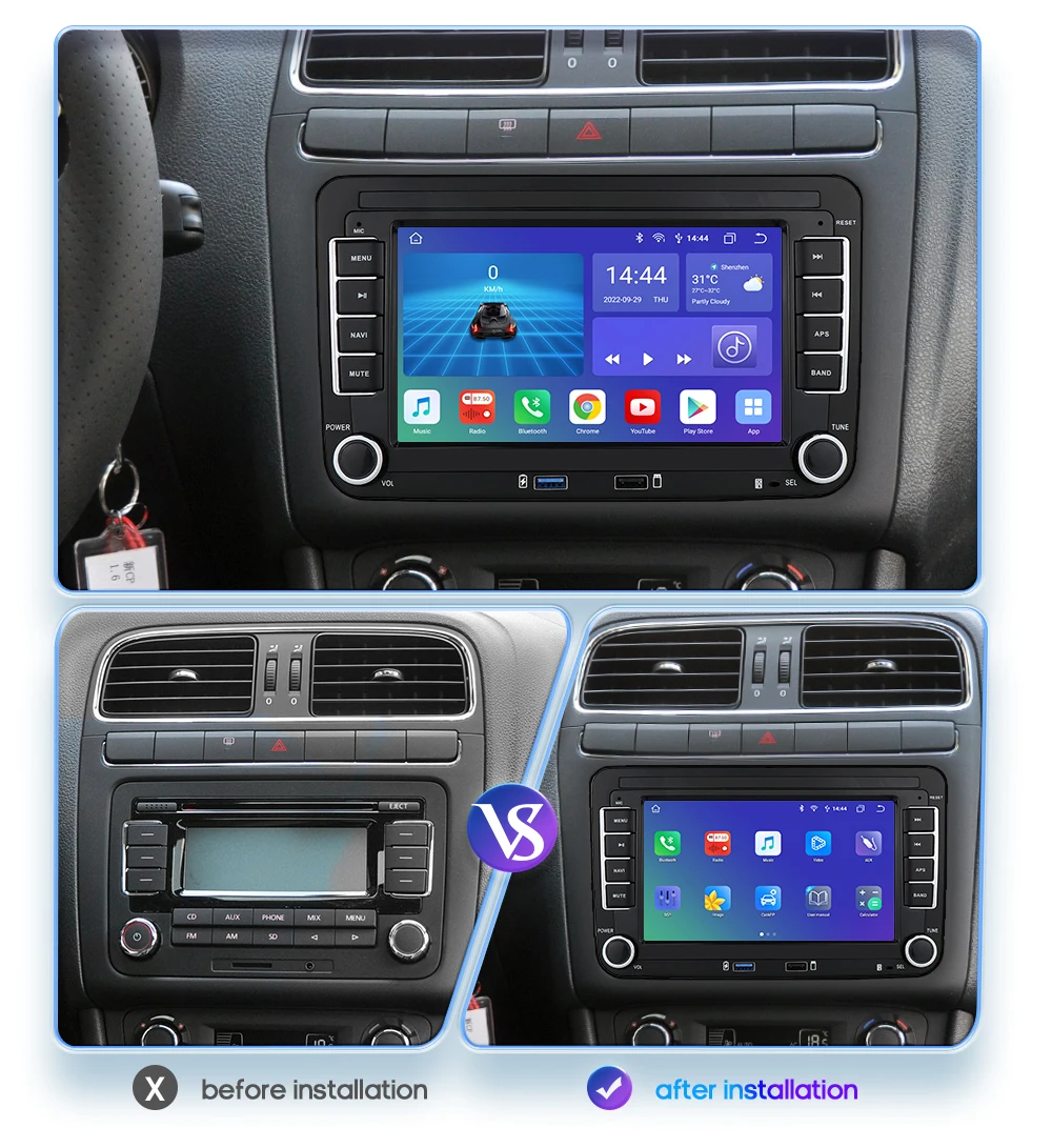 カーステレオラジオ,Android 7862,フォルクスワーゲン,VW,ジェッタ,mk6