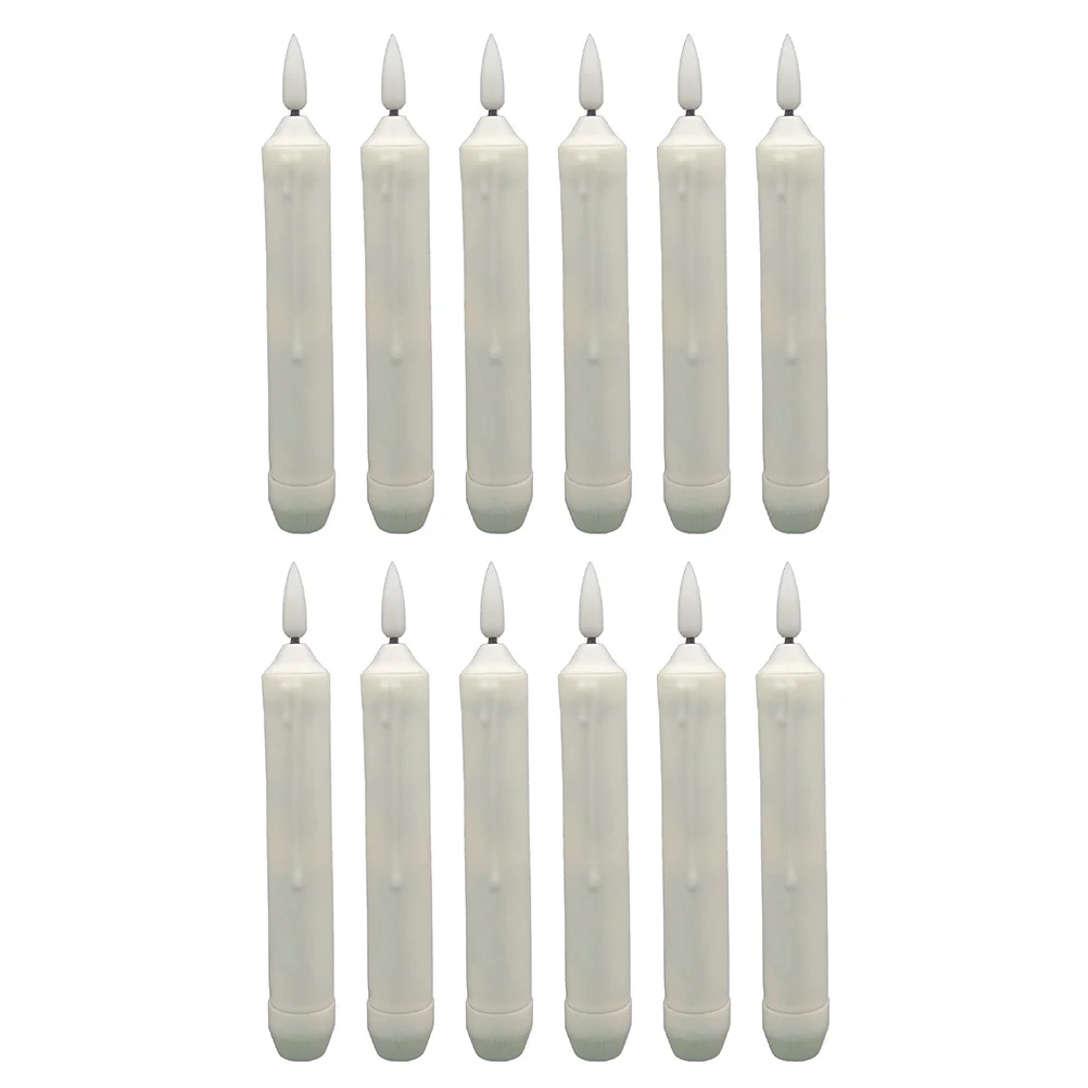 

12 Pcs LED Electronic Candles Creative Appearance Unique Effect Operated Flameless Taper Candles Romantic Atmosphere