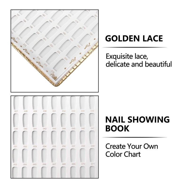 Livre d'affichage de pointes d'ongles 216 couleurs, livre d'exposition de pointes d'ongles, bricolage, présentation de Nail Art
