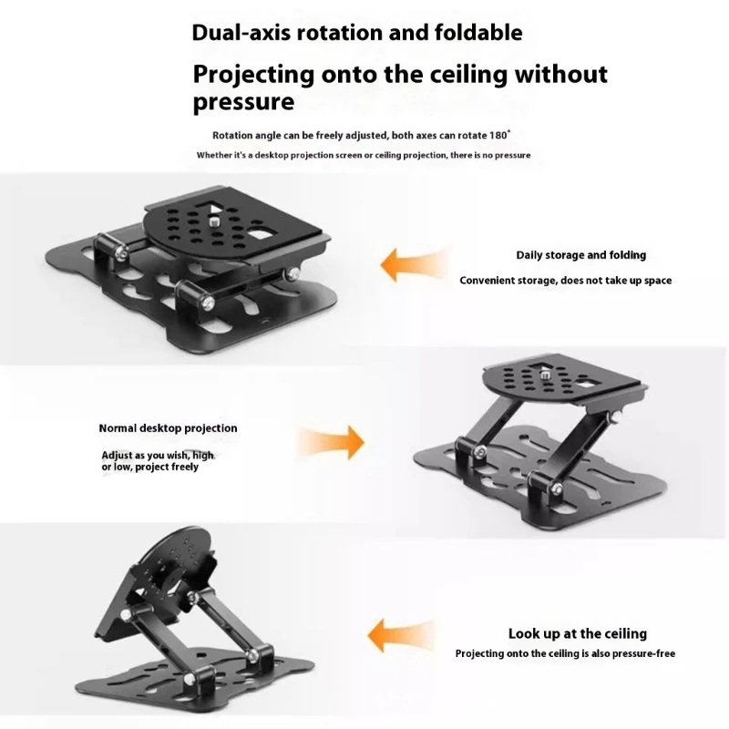 Foldable Double Rod Projector Stand Adjustable Height Portable Metal Design For Home Office Outdoor Use HX5E