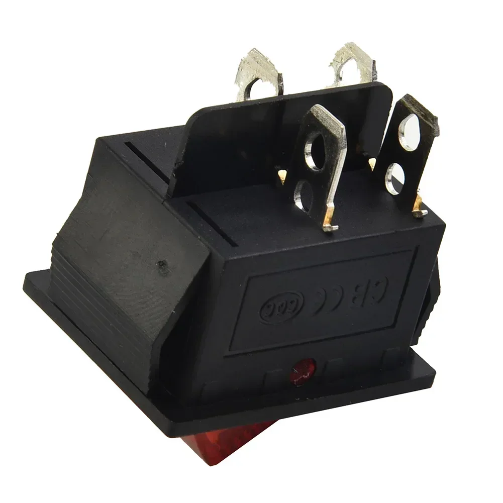 ON OFF Rocker Switch 15A 250V 20A 125V AC 4 Pin DPST Red Light 1000M 10pcs Boat Double Cutter Electric Replacement