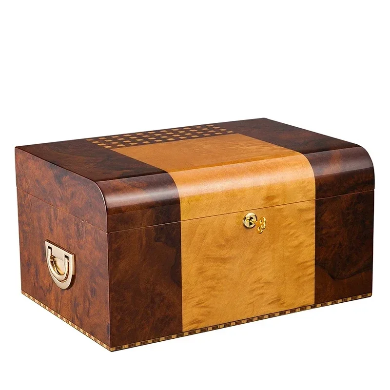 Cedar Wood Cigar Humidor Box Large Capacity Piano Paint Home Cigar Humidor Box High-end Wooden Cigar Storage Box Hot sales