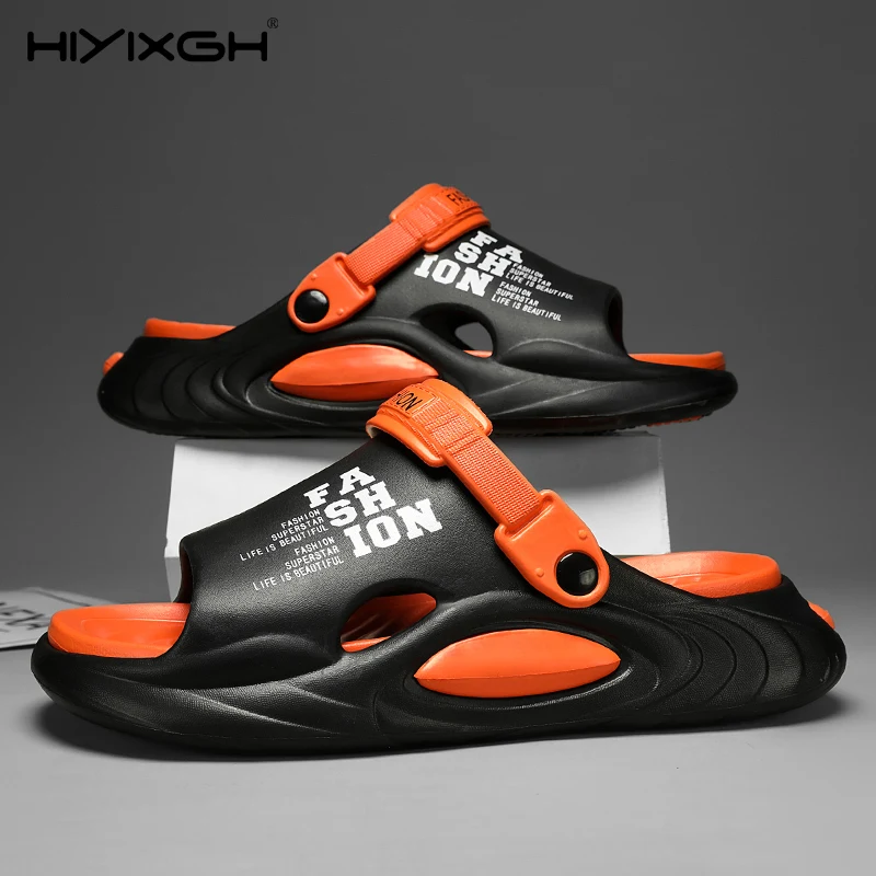 

Летние мужские тапочки, уличные пляжные сандалии, удобные шлепанцы, мягкие сабо, мужская повседневная обувь, садовая обувь для воды, мужские пляжные сандалии